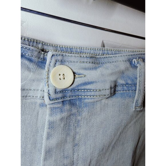 Oat New York High Waist Wide Leg Raw Hem Light Wash Jeans 12 (31x30) NWT - Picture 2 of 11